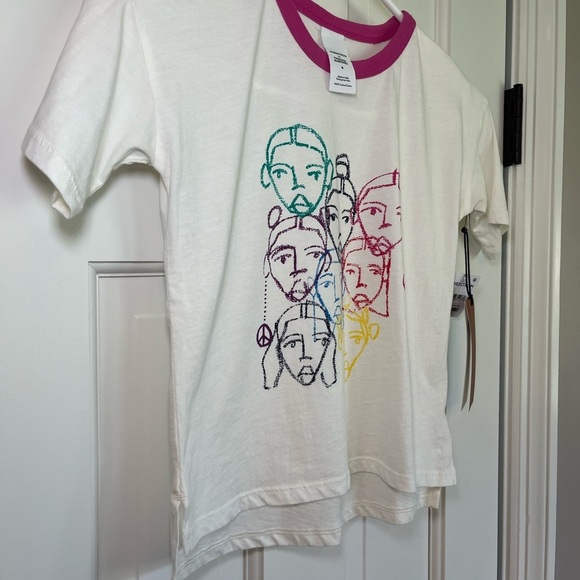 NEW Nordstrom Girls Size 6 Off-White Graphic Tee - Picture 4 of 10